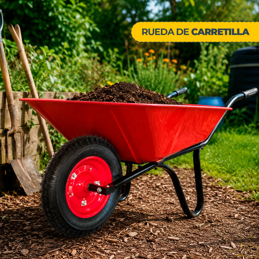 Rueda De Carretilla Inflable Con Pasador 350x8