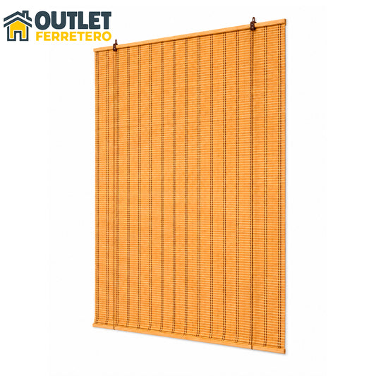 Cortina Roller De Bambú Persiana Ajustable 120x200 Cm