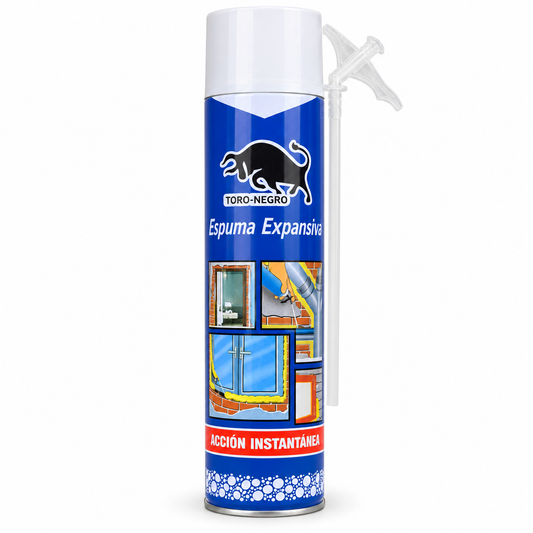 Lata de espuma expansiva de poliuretano 750 ml con cánula aplicadora, material de construcción para sellar y aislar vanos de puertas y ventanas