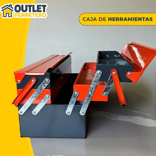 Caja de Herramientas 3 Niveles Desplegable 5 Compartimentos 53x21x21 Cm