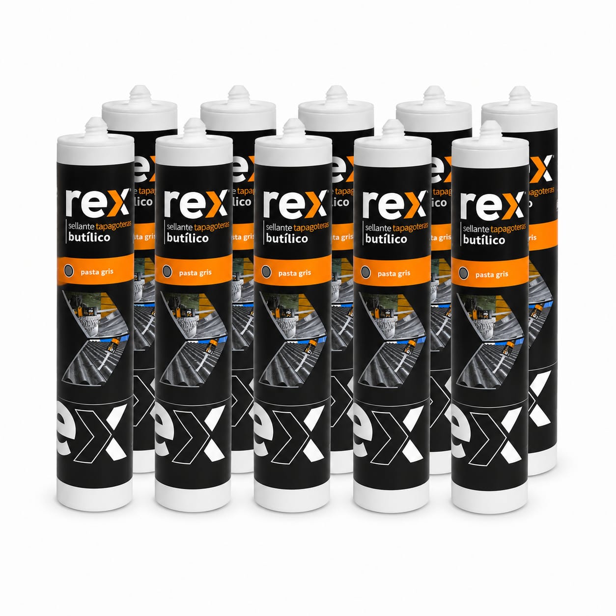 Silicona Butílica Tapagoteras Rex Gris 300ml Máxima Adherencia en Zinc | Pack 1 a 12 Unidades