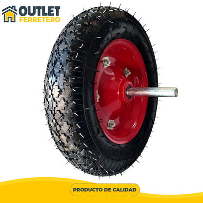 Rueda De Carretilla Inflable Con Pasador 350x8