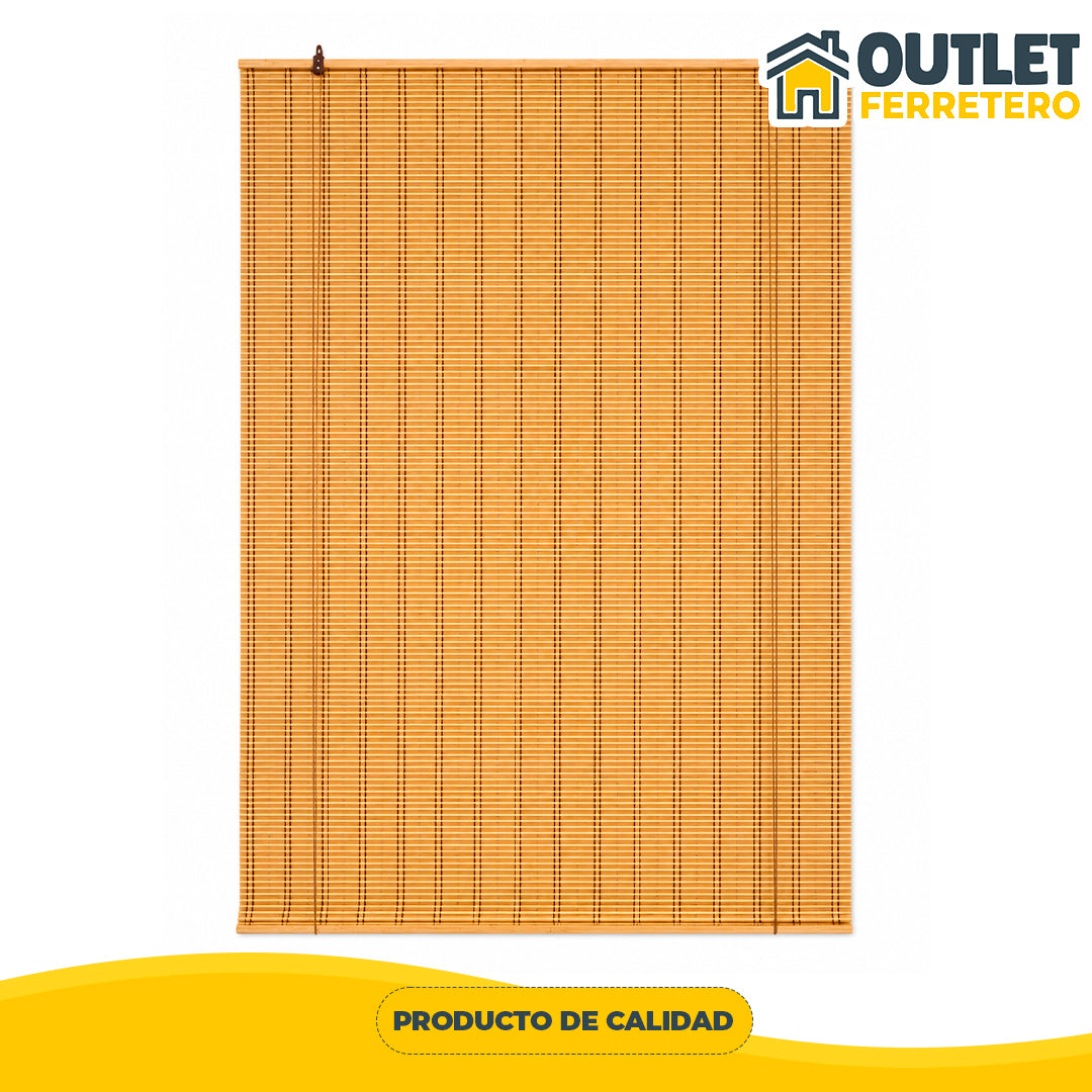 Cortina Roller de Bambú 120x200 Cm Persiana Enrollable Natural