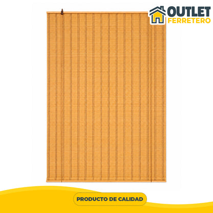 Cortina Roller de Bambú 120x200 Cm Persiana Enrollable Natural