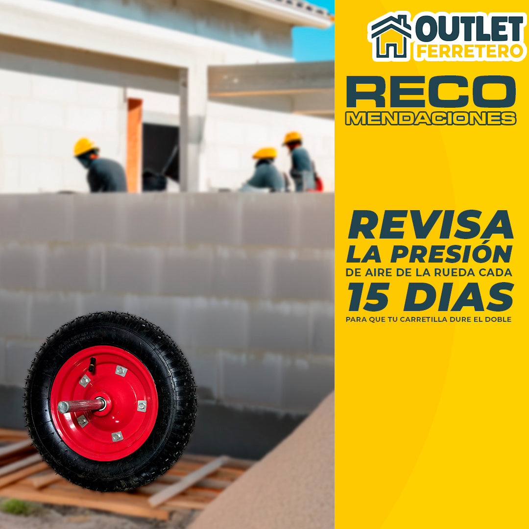 Rueda De Carretilla Inflable Con Pasador 350x8