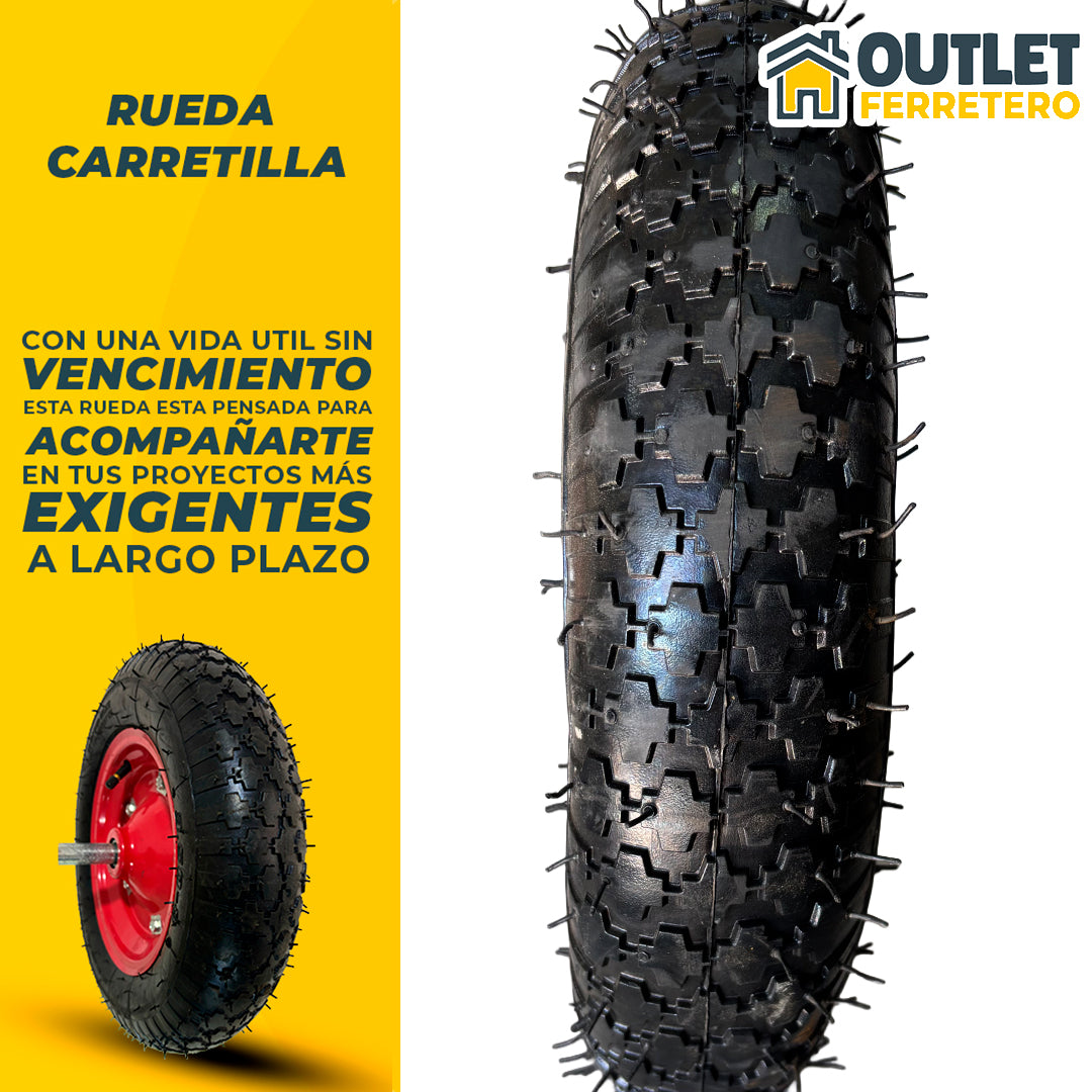 Rueda De Carretilla Inflable Con Pasador 350x8