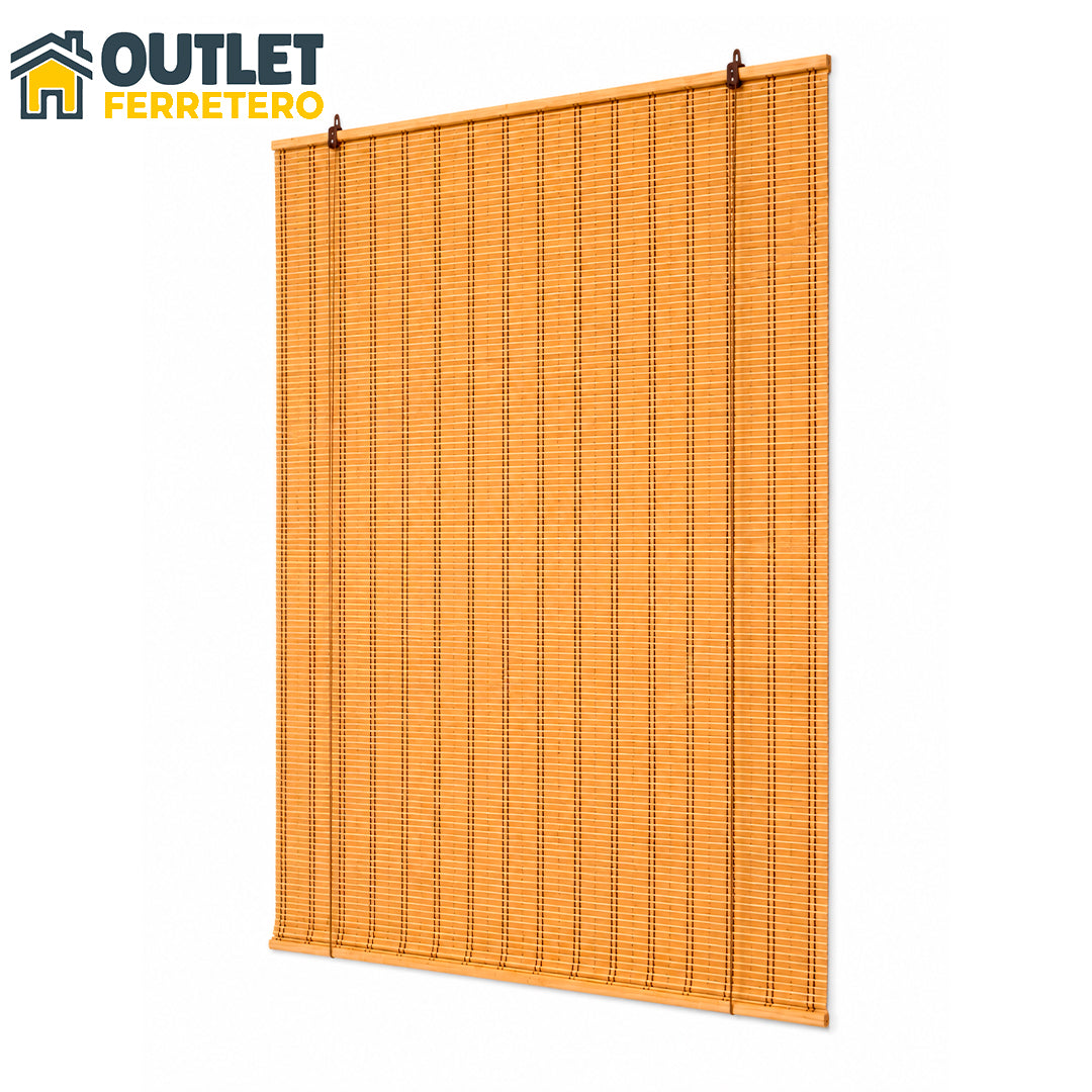 Cortina Roller de Bambú 120x200 Cm Persiana Enrollable Natural