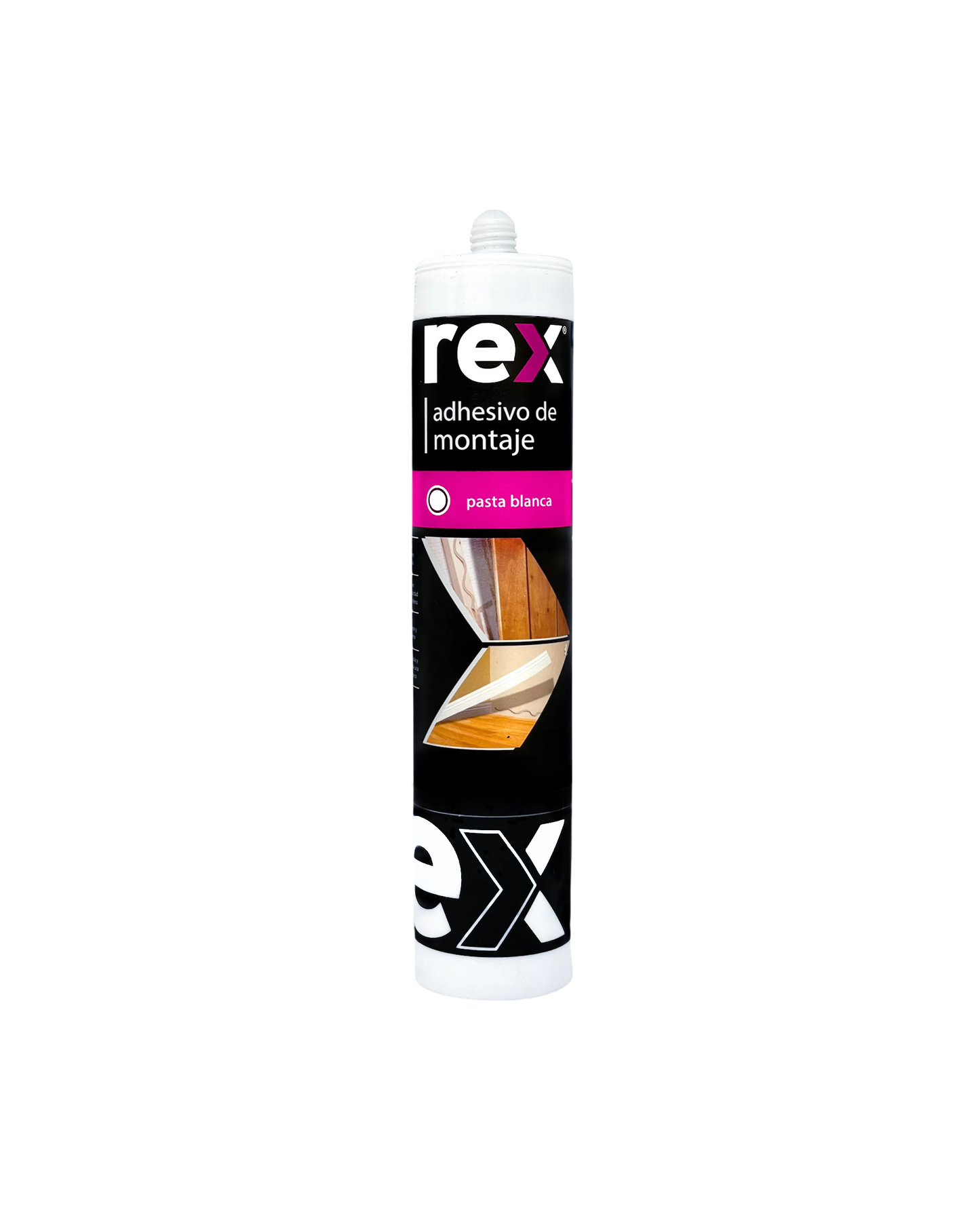 Adhesivo de Montaje Rex Blanco 300ml Tipo No Más Clavos para Molduras y Zócalos | Pack 1 a 12 Unidades