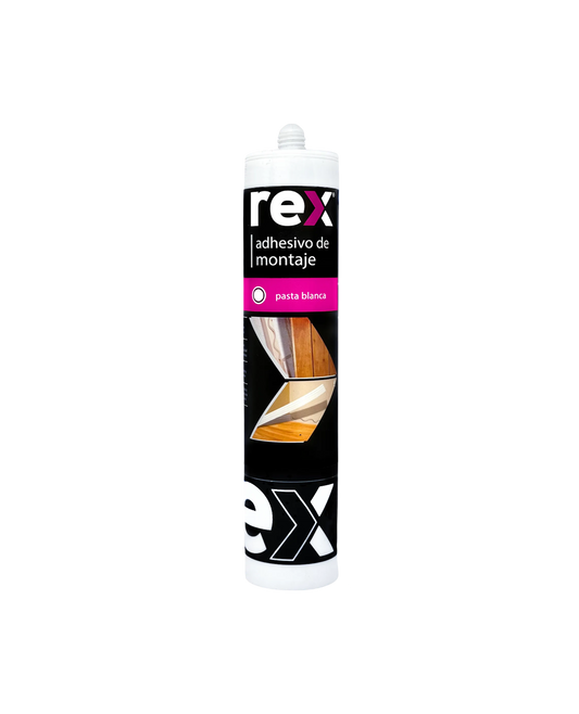 Adhesivo de Montaje Rex Blanco 300ml Tipo No Más Clavos para Molduras y Zócalos | Pack 1 a 12 Unidades