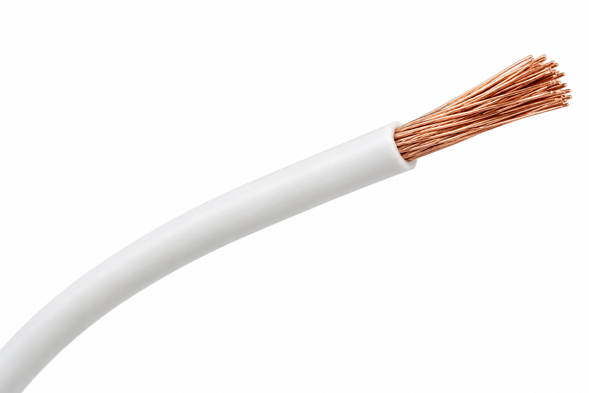 Cable Libre de Halógeno 2,5 mm Blanco Flexible Rollo 100 m Certificado