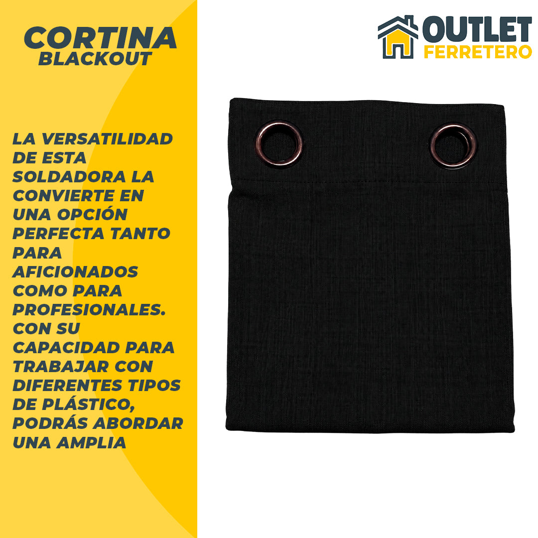 Cortina Blackout 100% Anti Luz 220x140 Cm 2 Paños para Dormitorio en 5 Colores