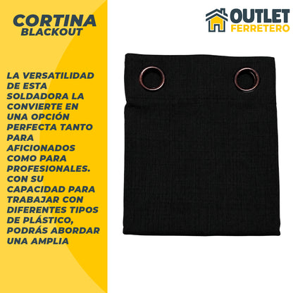 Cortina Blackout 100% Anti Luz 220x140 Cm 2 Paños para Dormitorio en 5 Colores