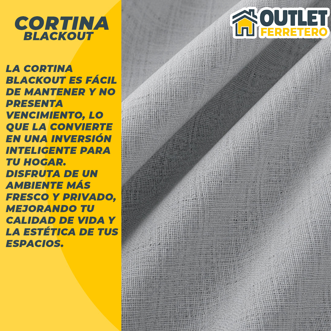 Cortina Blackout 100% Anti Luz 220x140 Cm 2 Paños para Dormitorio en 5 Colores