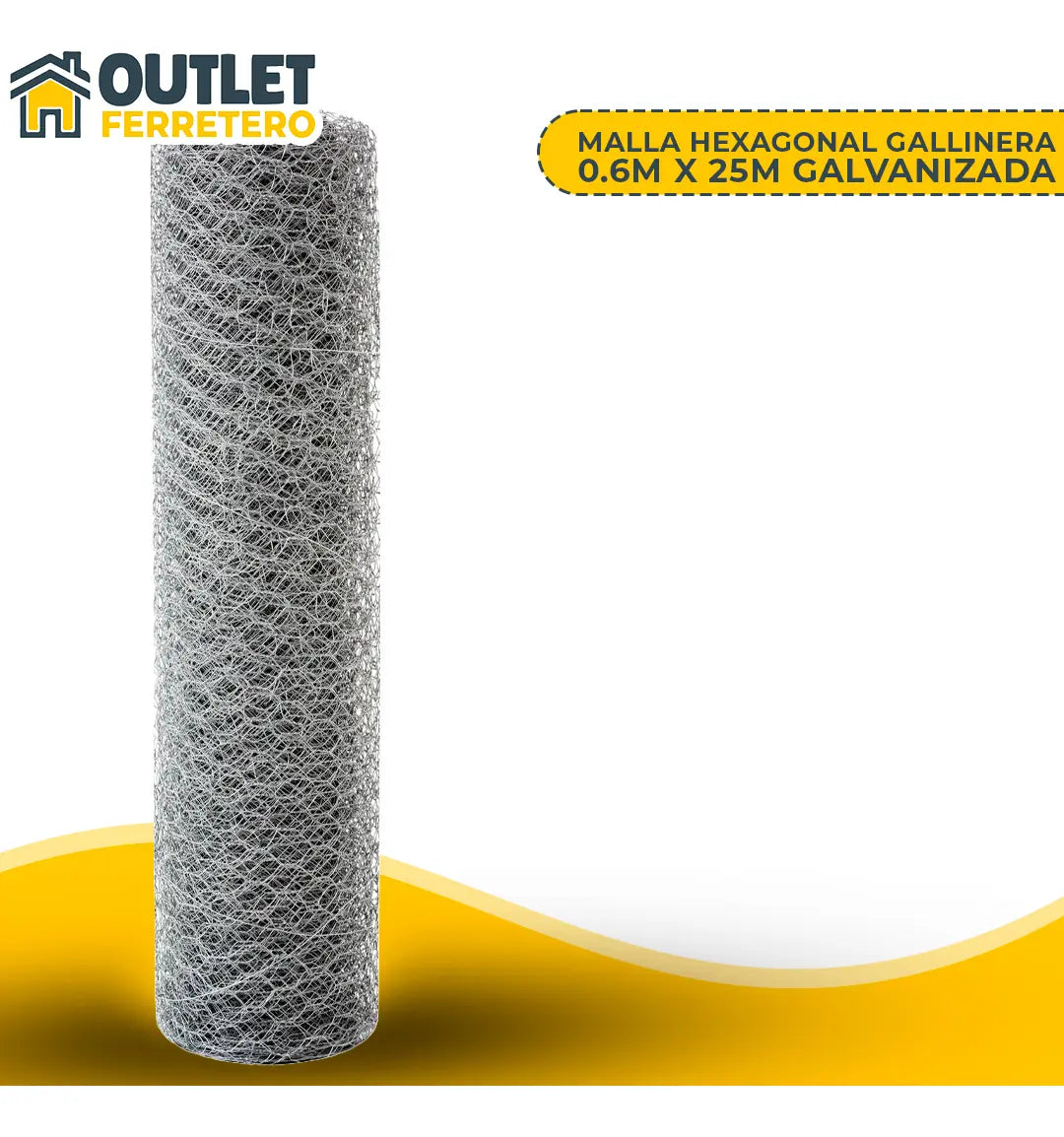 Malla Gallinera Hexagonal 0.6 M Alto X 25mt Largo
