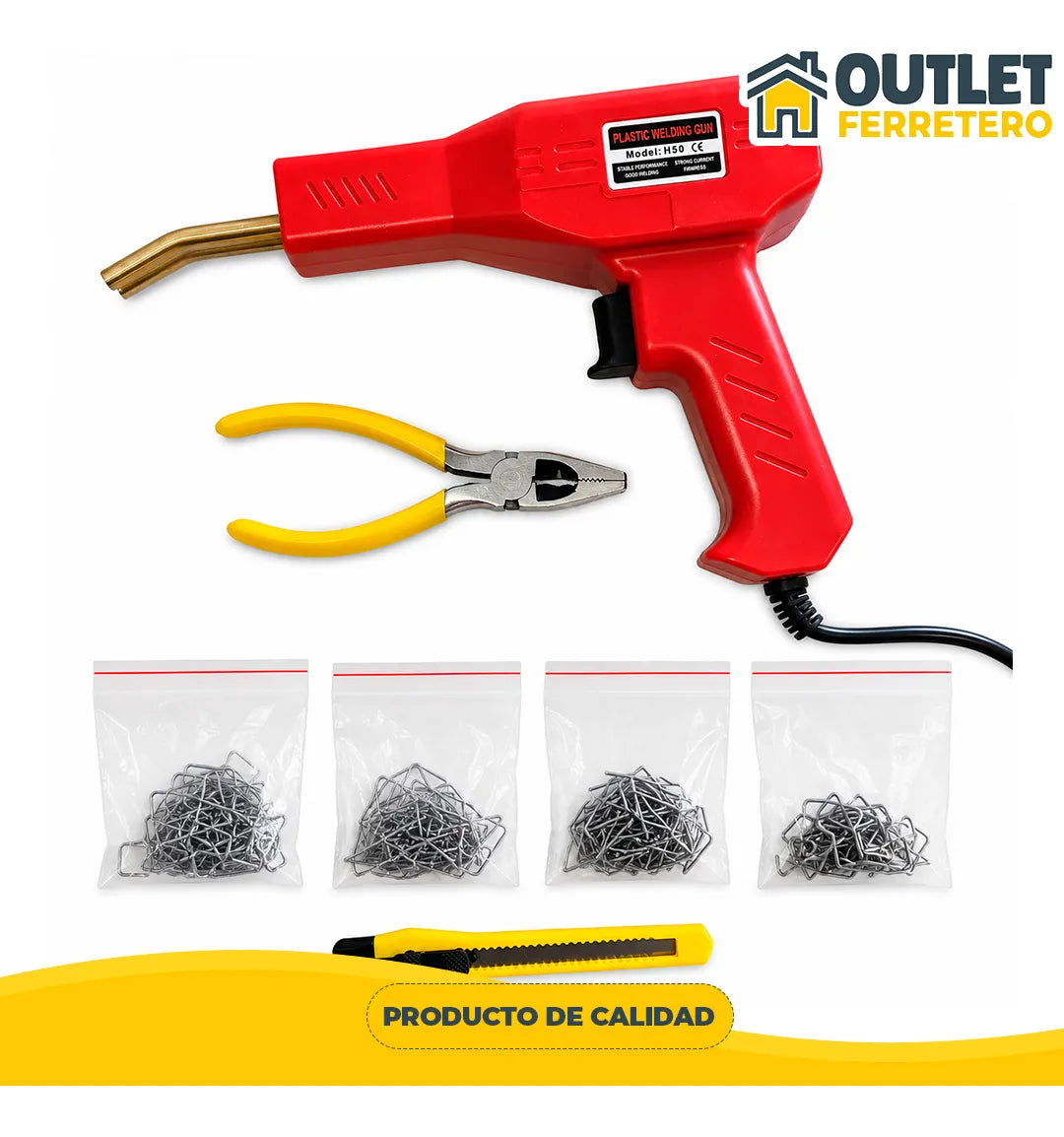 Kit Soldadora Para Repacion De Plastico 200 Und 7 Pcs