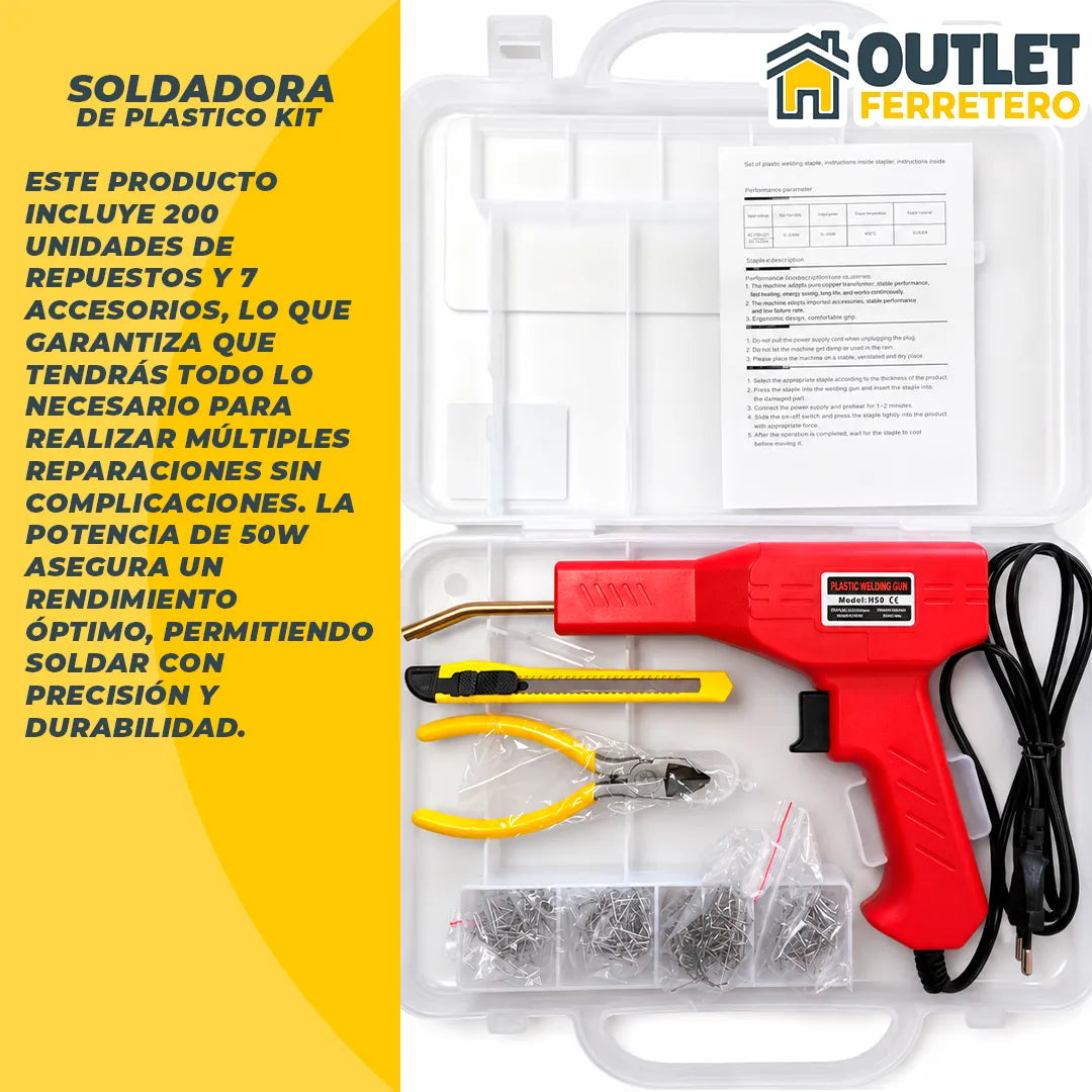 Kit Soldadora Para Repacion De Plastico 200 Und 7 Pcs
