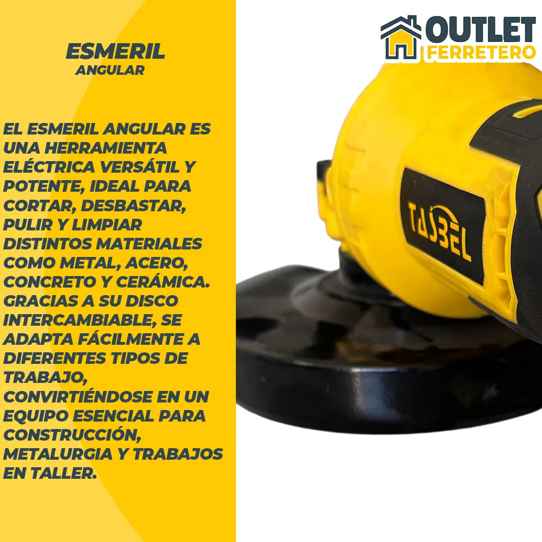 Esmeril Angular Inalámbrico Portátil 4.5 + 2 Baterias