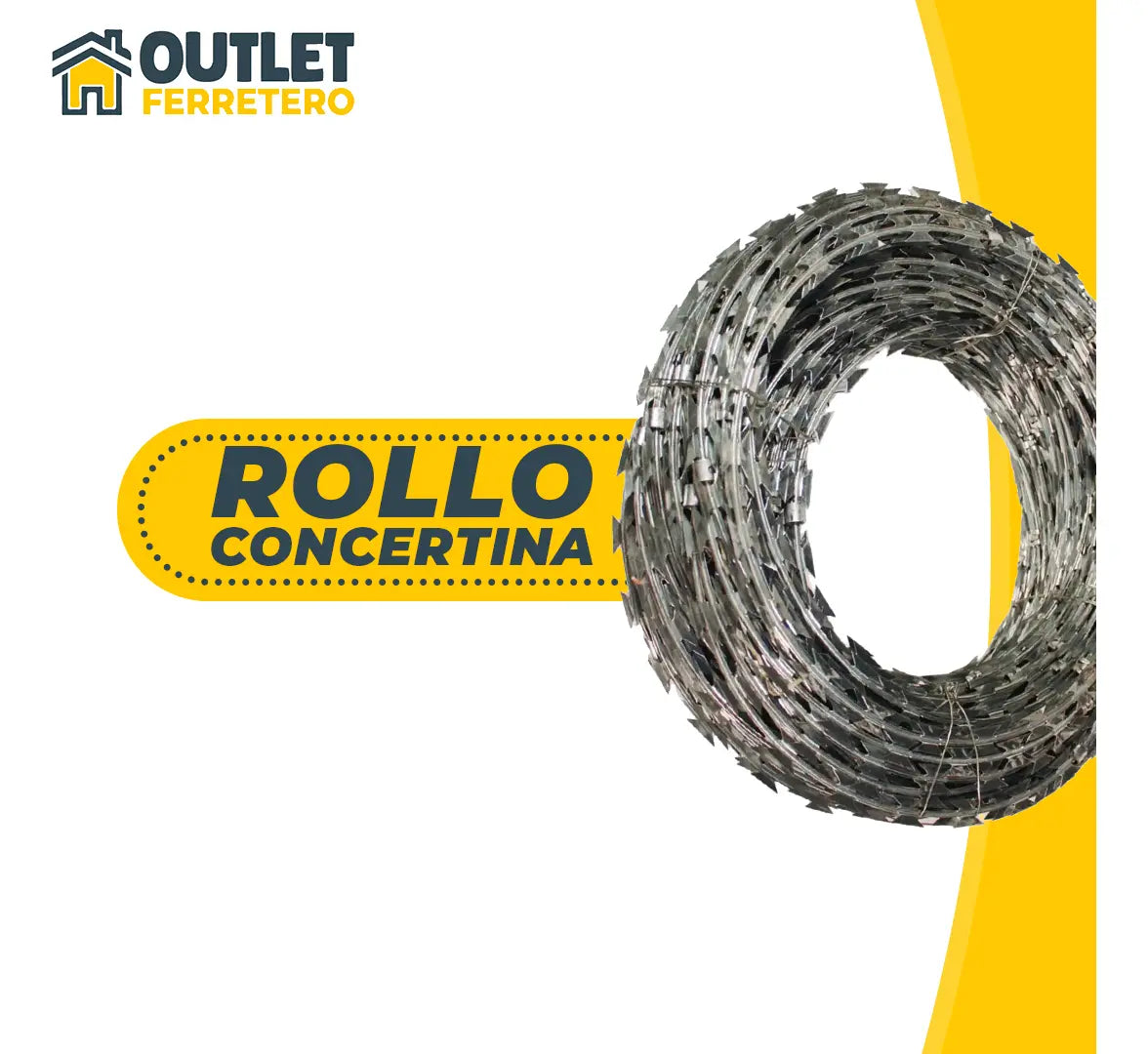 Rollo Alambre Puas Concertina Galvanizado 10mts 30cm