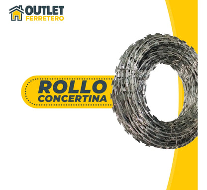 Rollo Alambre Puas Concertina Galvanizado 10mts 30cm