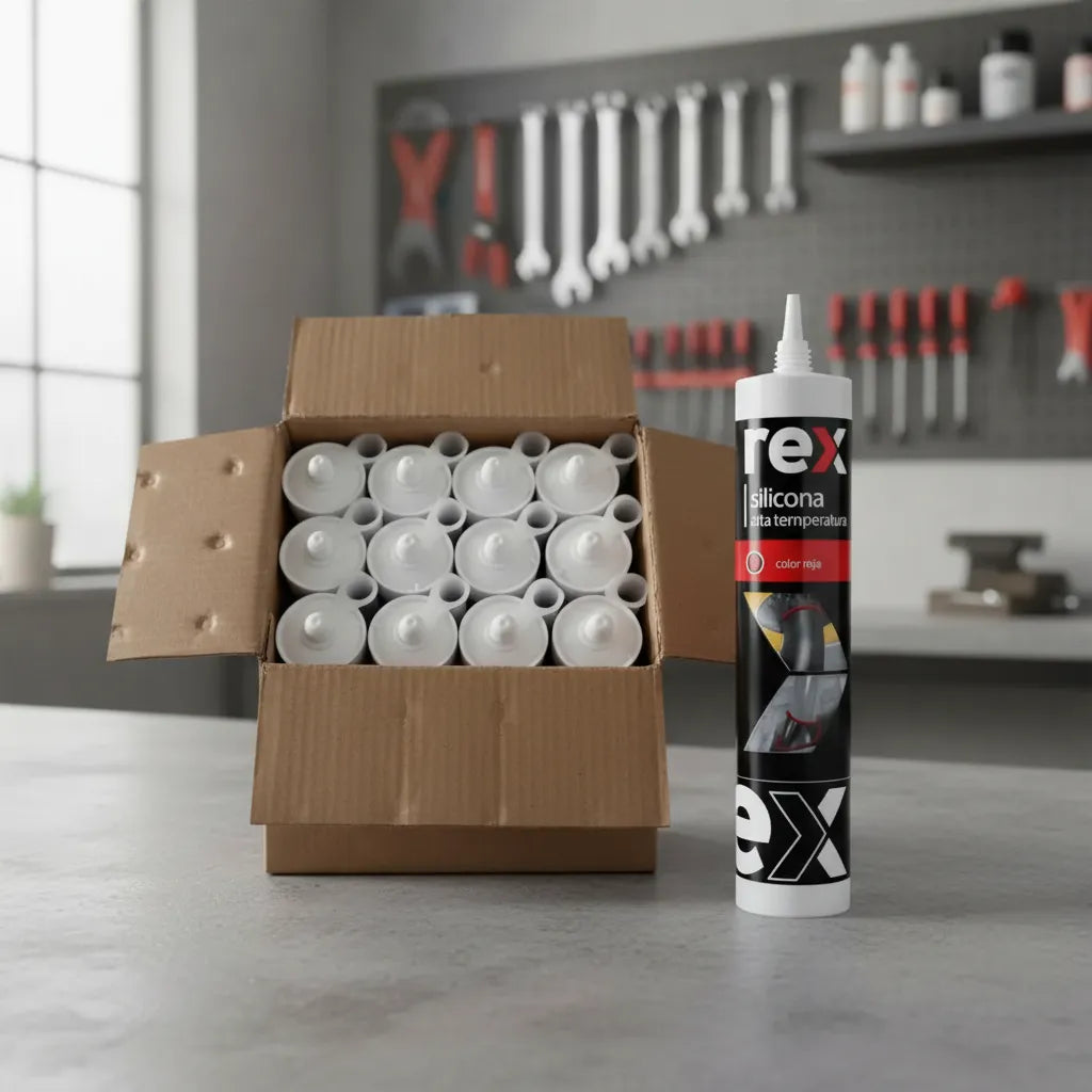 Silicona Roja Alta Temperatura Rex 300ml para Motor y Estufas | Pack 1 a 12 Unidades