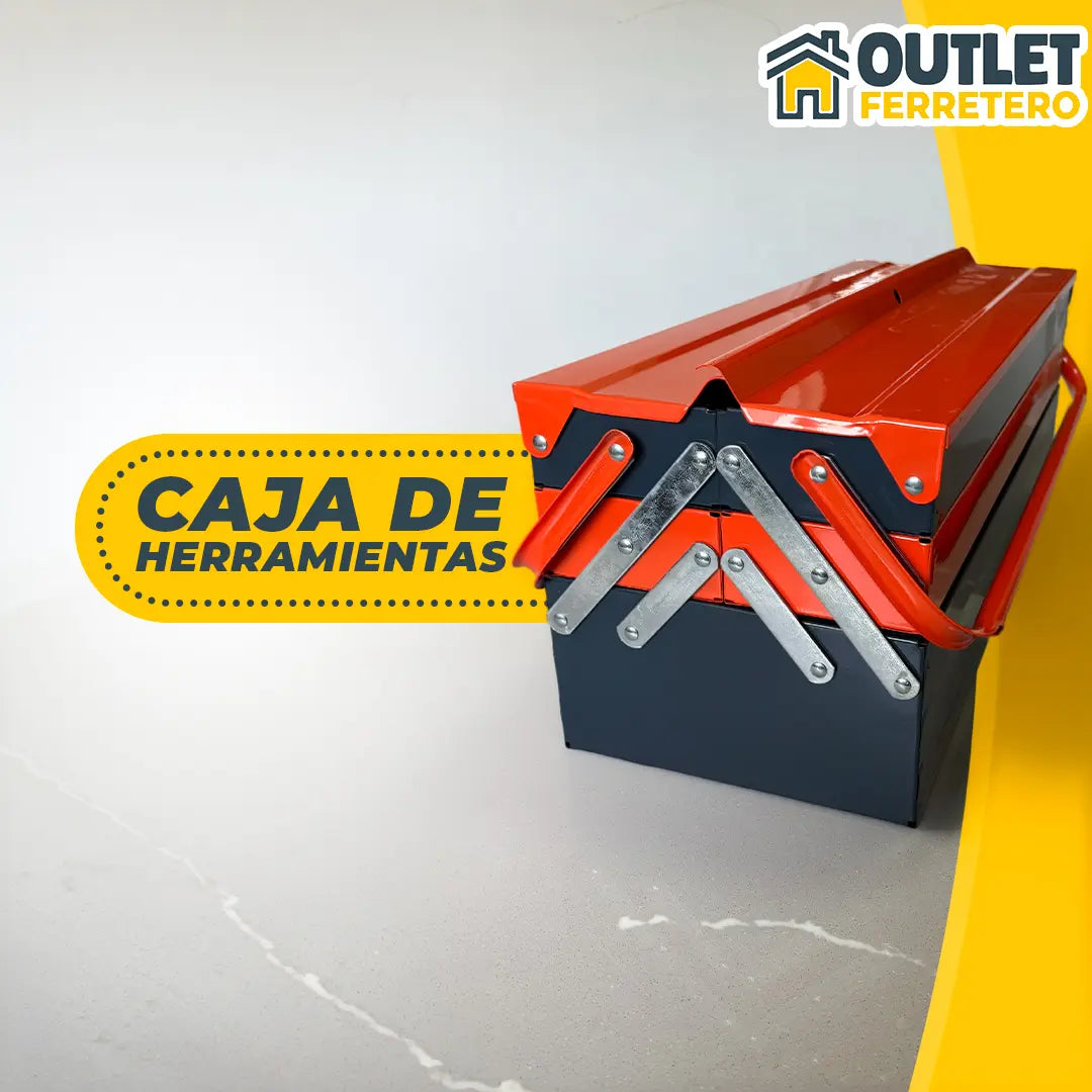 Caja de Herramientas 3 Niveles Desplegable 5 Compartimentos 53x21x21 Cm