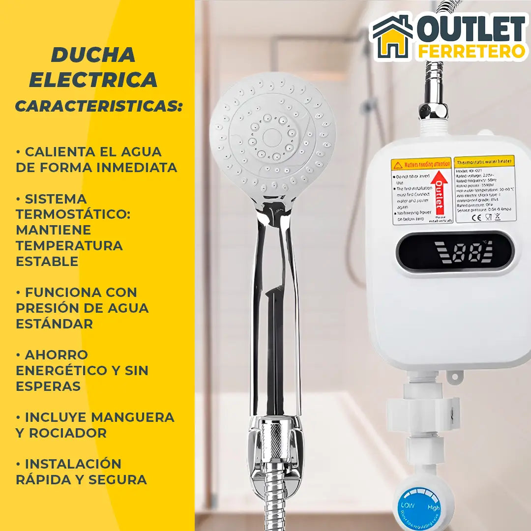 Ducha Eléctrica Instantánea Tasbel 3.5kw 220v Termostática