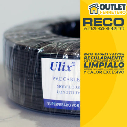 Cable Ulix Paralelo 2x30/0.2mm 100m Rollo
