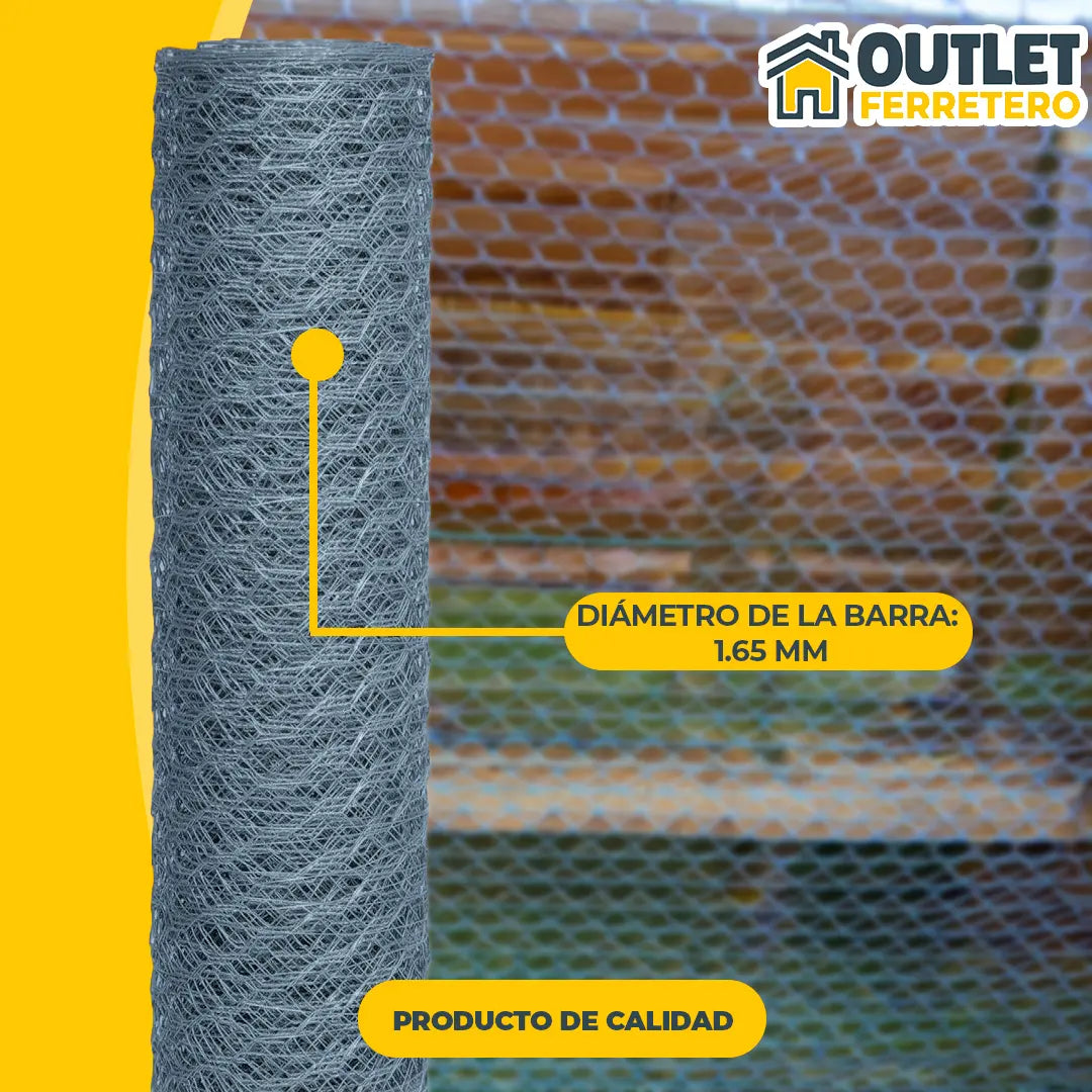 Malla Gallinera Hexagonal 0.6 M Alto X 25mt Largo