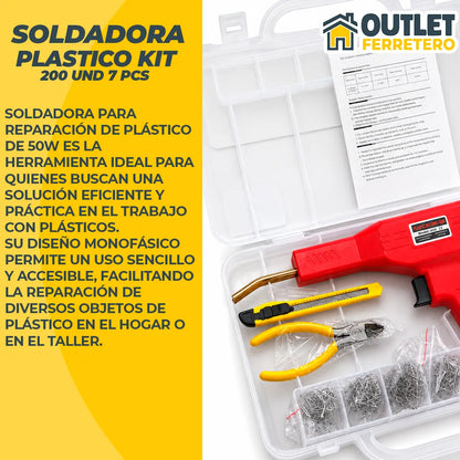 Kit Soldadora Para Repacion De Plastico 200 Und 7 Pcs