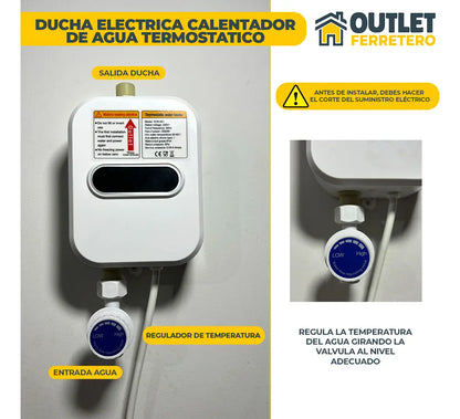 Ducha Eléctrica Instantánea Tasbel 3.5kw 220v Termostática