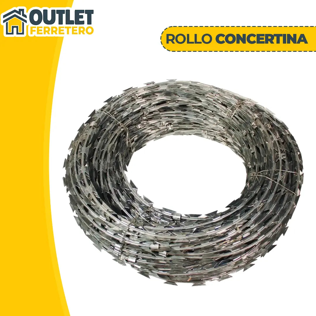 Rollo Alambre Puas Concertina Galvanizado 10mts 30cm