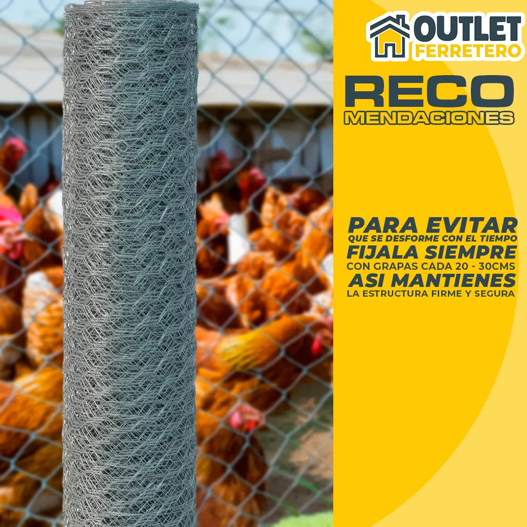 Malla Gallinera Hexagonal 0.6 M Alto X 25mt Largo