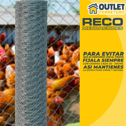 Malla Gallinera Hexagonal 0.6 M Alto X 25mt Largo