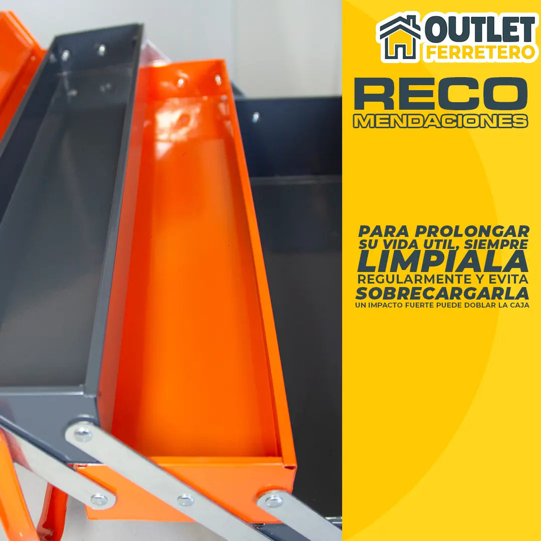 Caja de Herramientas 3 Niveles Desplegable 5 Compartimentos 53x21x21 Cm