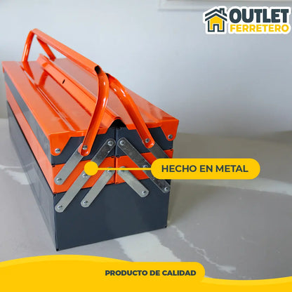 Caja de Herramientas 3 Niveles Desplegable 5 Compartimentos 53x21x21 Cm