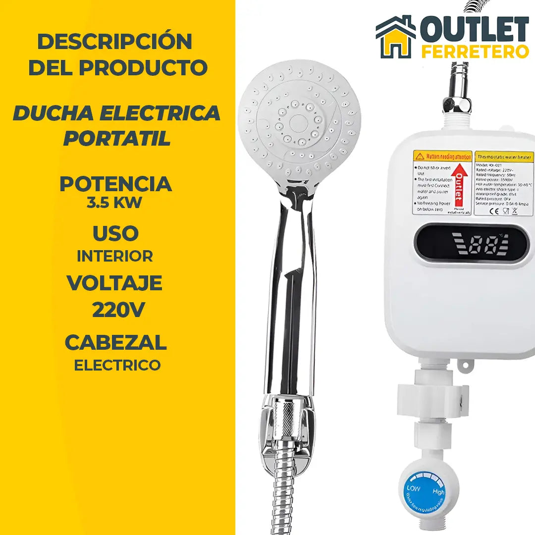 Ducha Eléctrica Instantánea Tasbel 3.5kw 220v Termostática