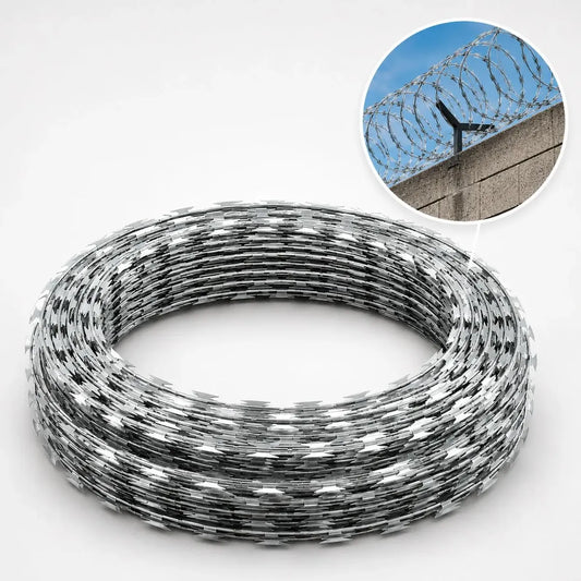 Rollo Alambre Puas Concertina Galvanizado 10mts 30cm