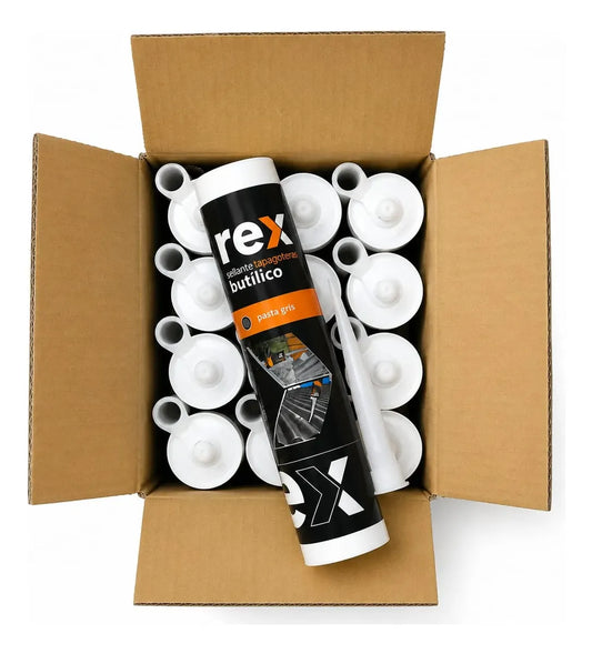 Silicona Butílica Tapagoteras Rex Gris 300ml Máxima Adherencia en Zinc | Pack 1 a 12 Unidades