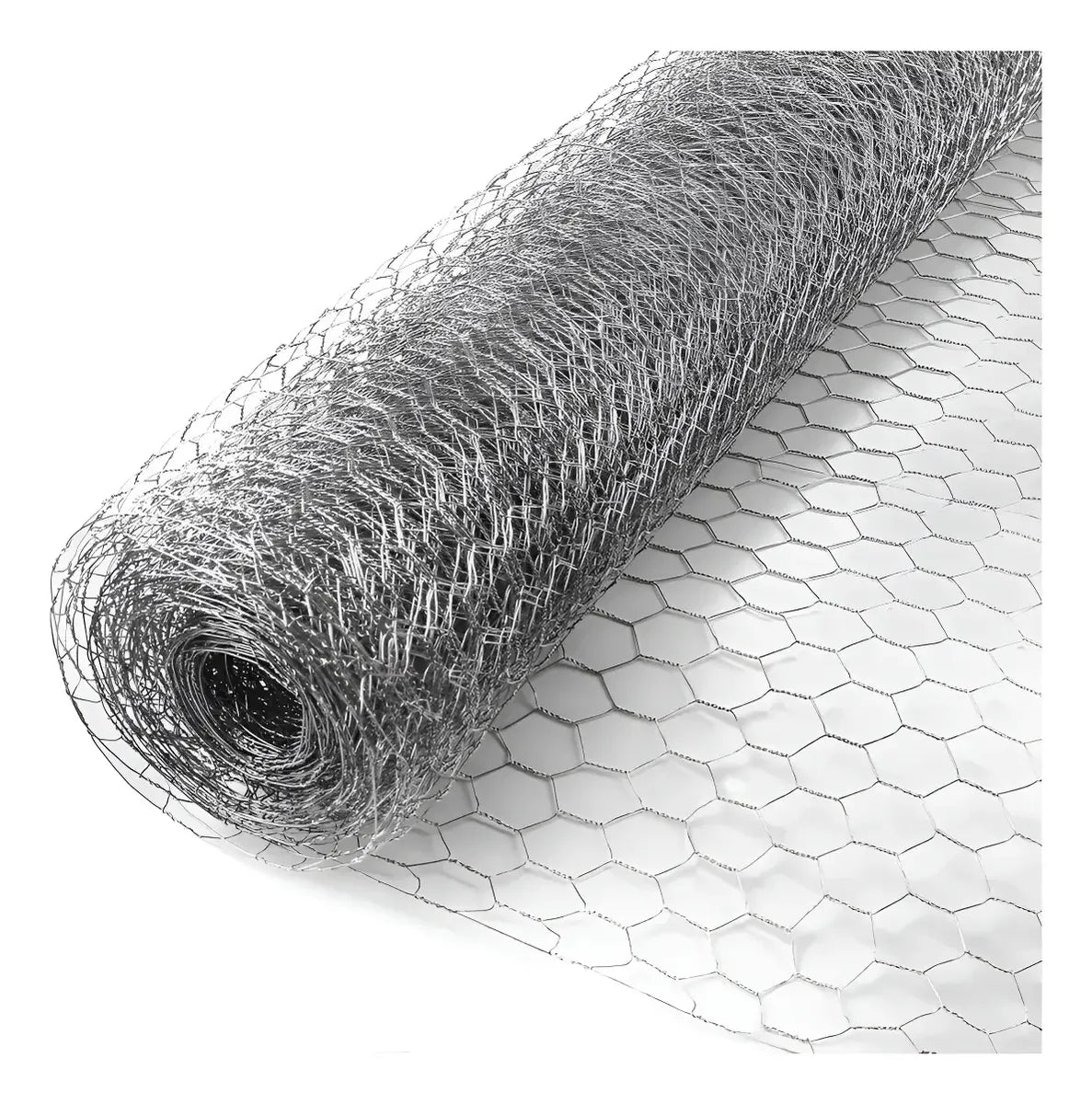 Malla Gallinera Hexagonal 1.2mts Alto X 25mt Largo Acero Gris