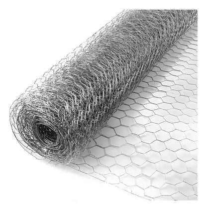 Malla Gallinera Hexagonal 1.2mts Alto X 25mt Largo Acero Gris