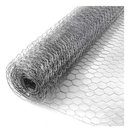 Malla Gallinera Hexagonal 1.2mts Alto X 25mt Largo Acero Gris