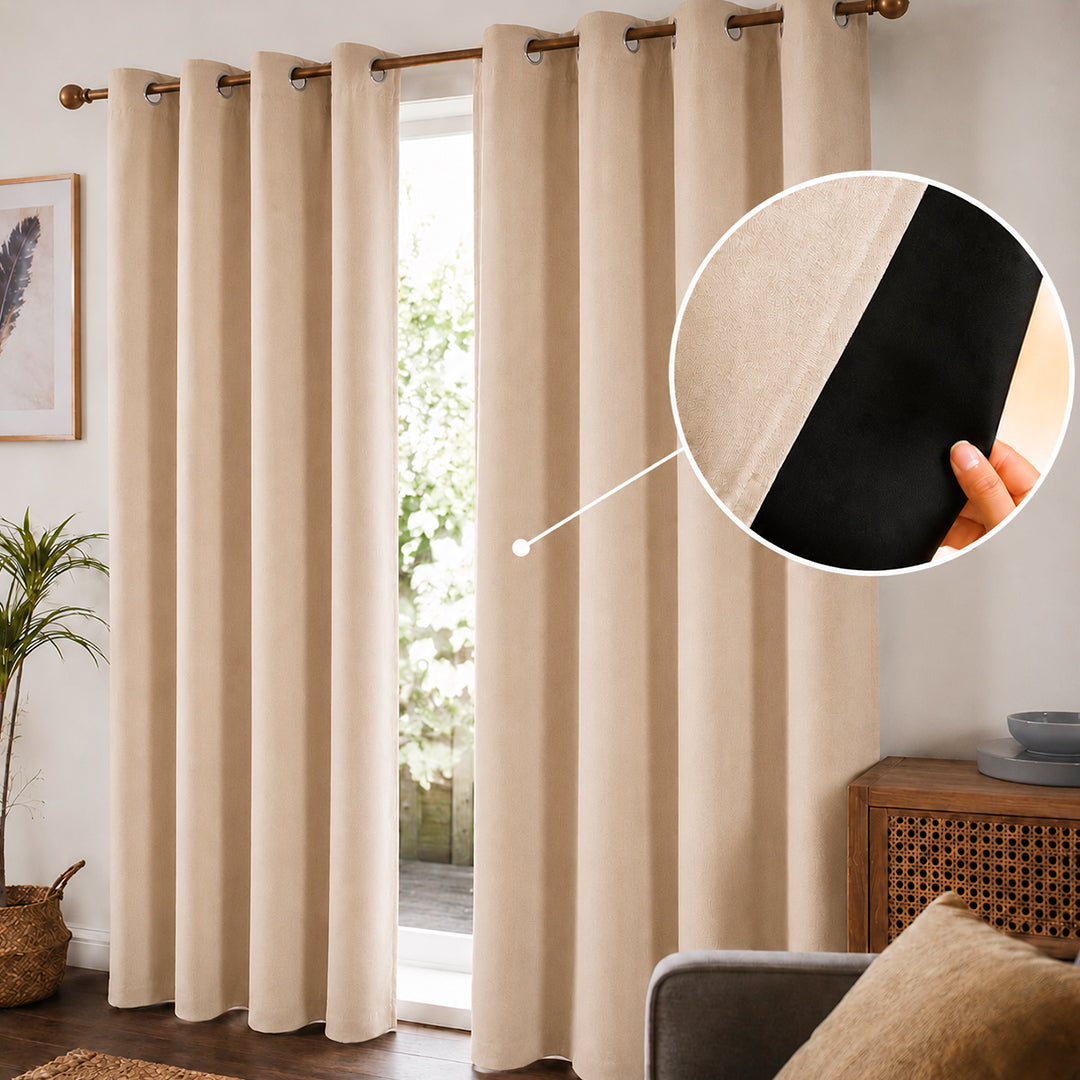 Cortina Blackout 100% Anti Luz 220x140 Cm 2 Paños para Dormitorio en 5 Colores