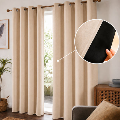 Cortina Blackout 100% Anti Luz 220x140 Cm 2 Paños para Dormitorio en 5 Colores