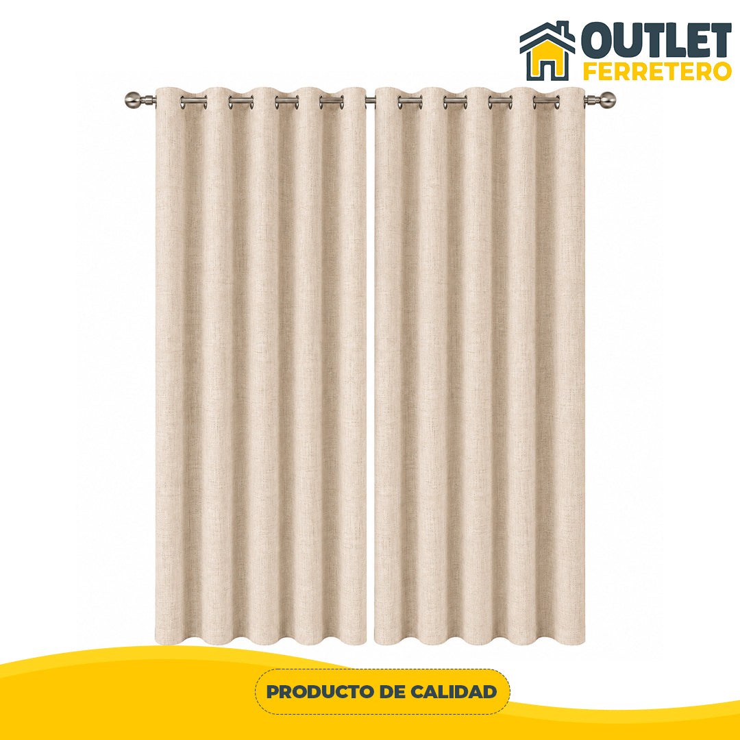 Cortina Blackout 100% Anti Luz 220x140 Cm 2 Paños para Dormitorio en 5 Colores
