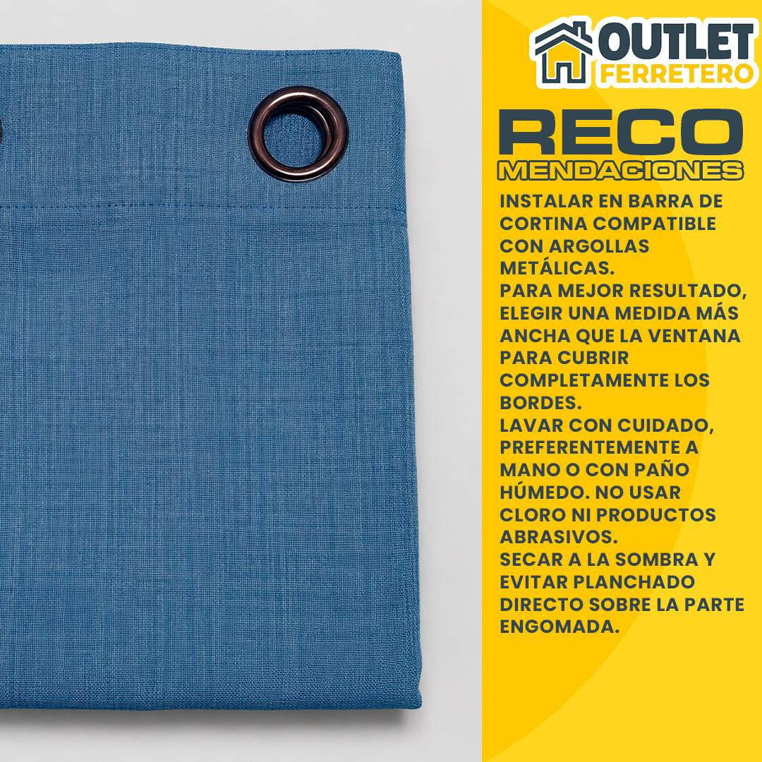 Cortina Blackout 100% Anti Luz 220x140 Cm 2 Paños para Dormitorio en 5 Colores