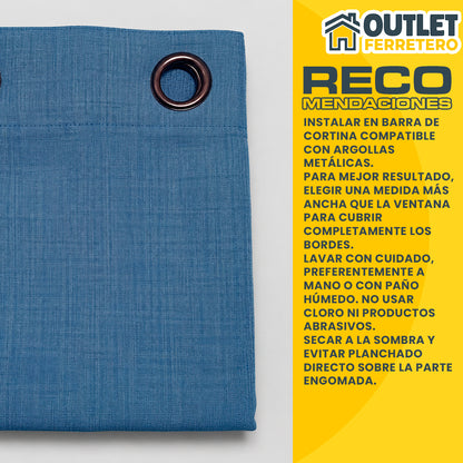 Cortina Blackout 100% Anti Luz 220x140 Cm 2 Paños para Dormitorio en 5 Colores