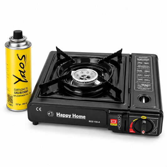 Cocinilla a Gas Portátil + Cartucho Gas Butano 227 g de Regalo para Camping