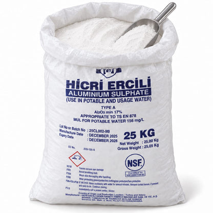Decantador Sulfato de Aluminio Saco 25 Kg | Clarificante para Agua Turbia de Piscina