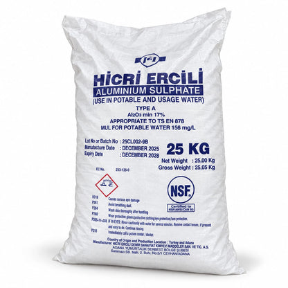 Decantador Sulfato de Aluminio Saco 25 Kg | Clarificante para Agua Turbia de Piscina