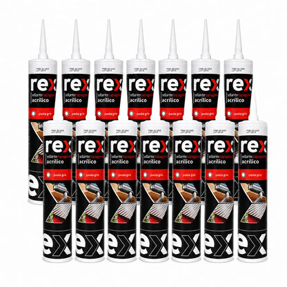 Silicona Tapagoteras Rex Gris 300ml Sellador para Techos y Canaletas | Pack 1 a 12 Unidades